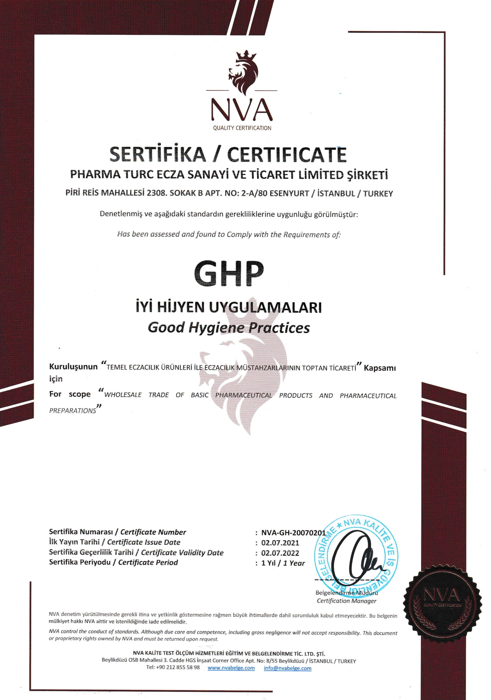 NVA-GH-20070201 PHARMA TURC GHP